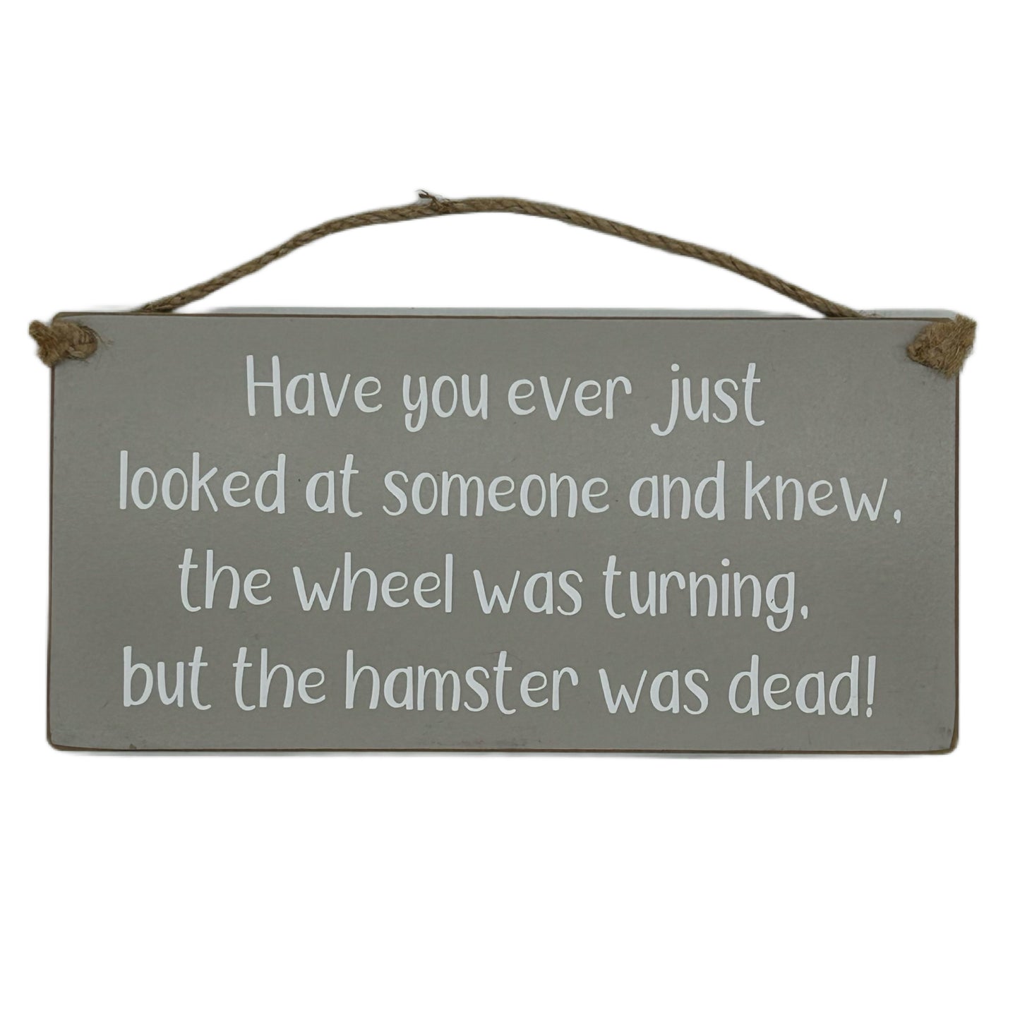 Have you ever just looked at someone and thought the wheel is turning but the hanster is dead!