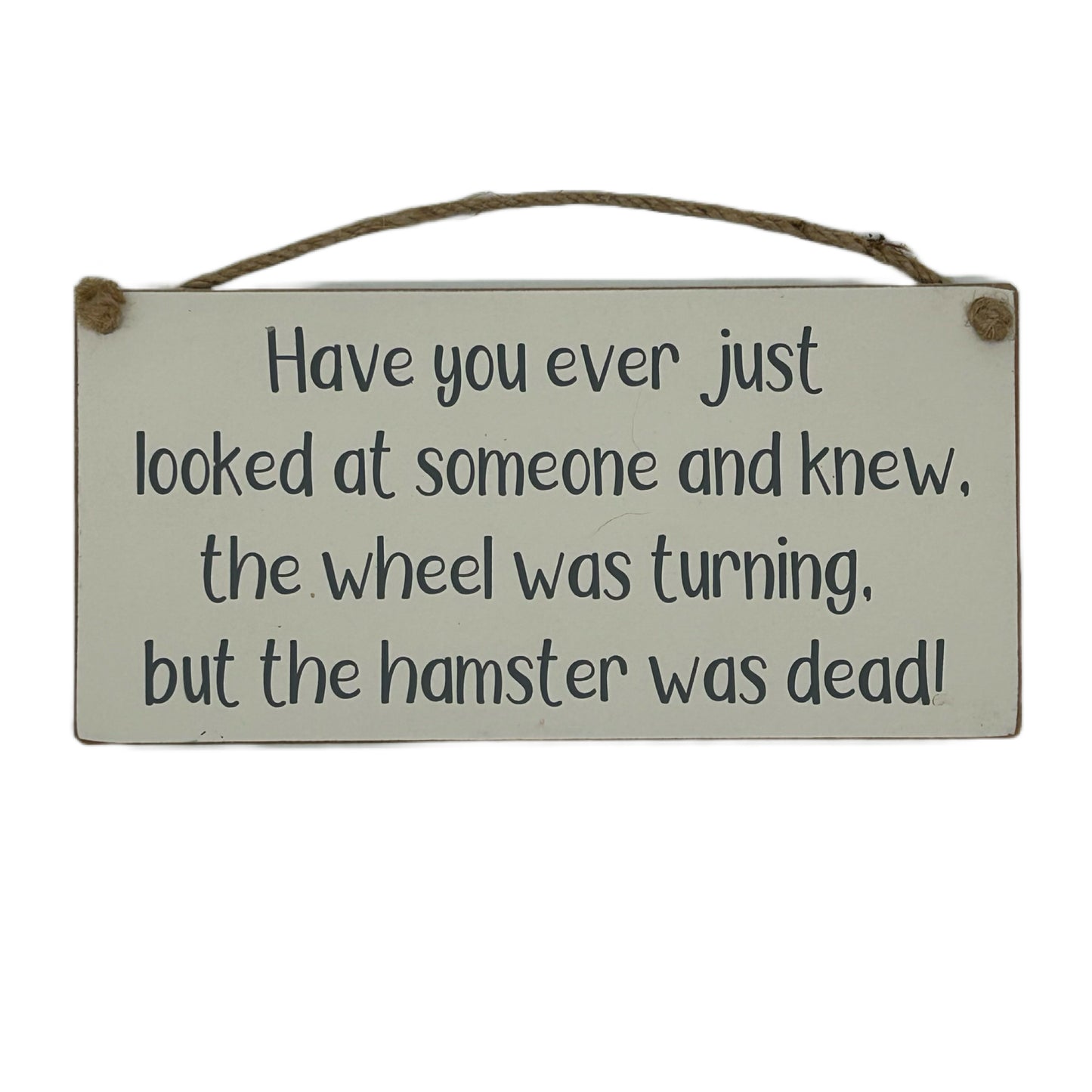 Have you ever just looked at someone and thought the wheel is turning but the hanster is dead!