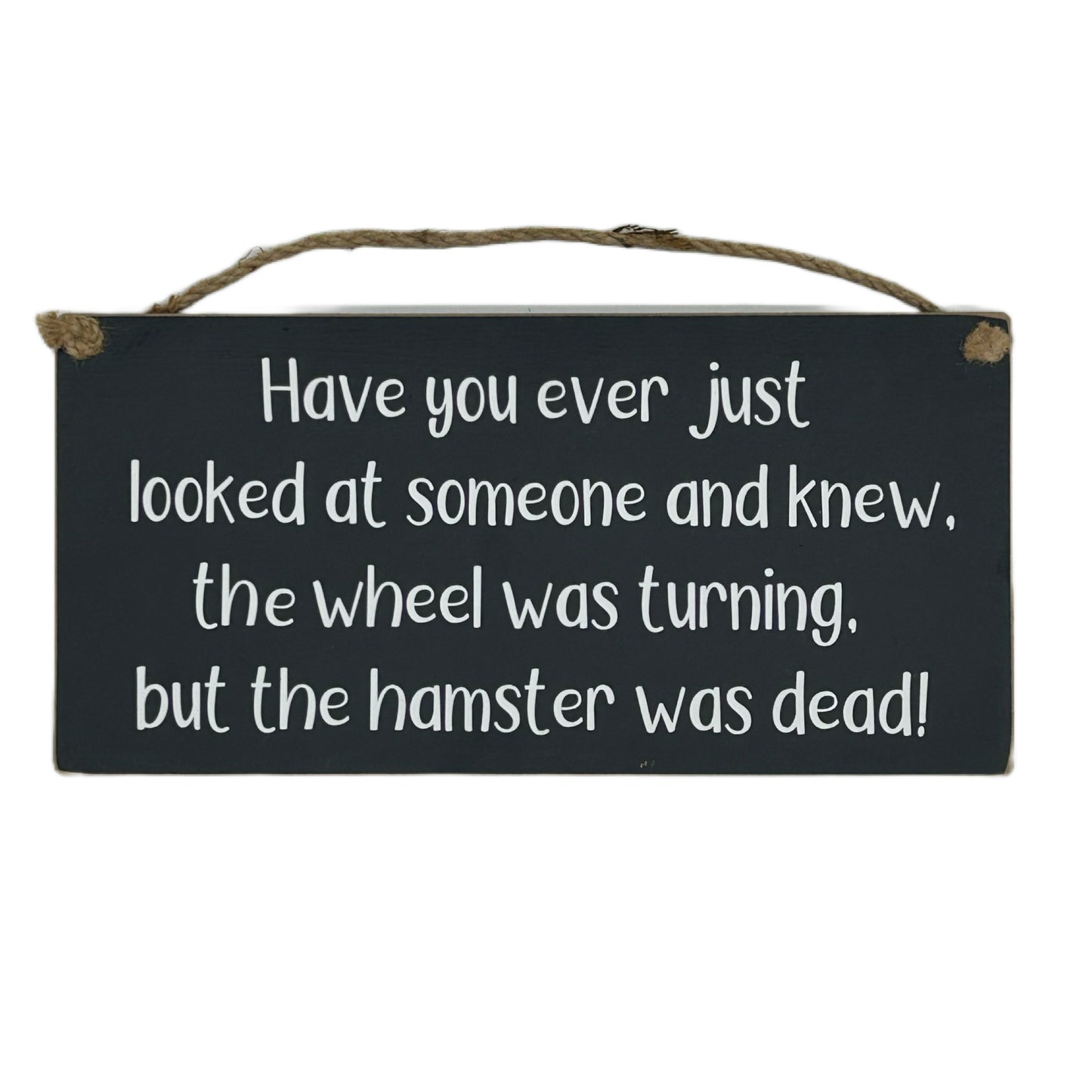 Have you ever just looked at someone and thought the wheel is turning but the hanster is dead!