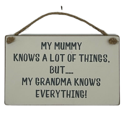 My Mummy knows a lot of things but... my Grandma knows everything!