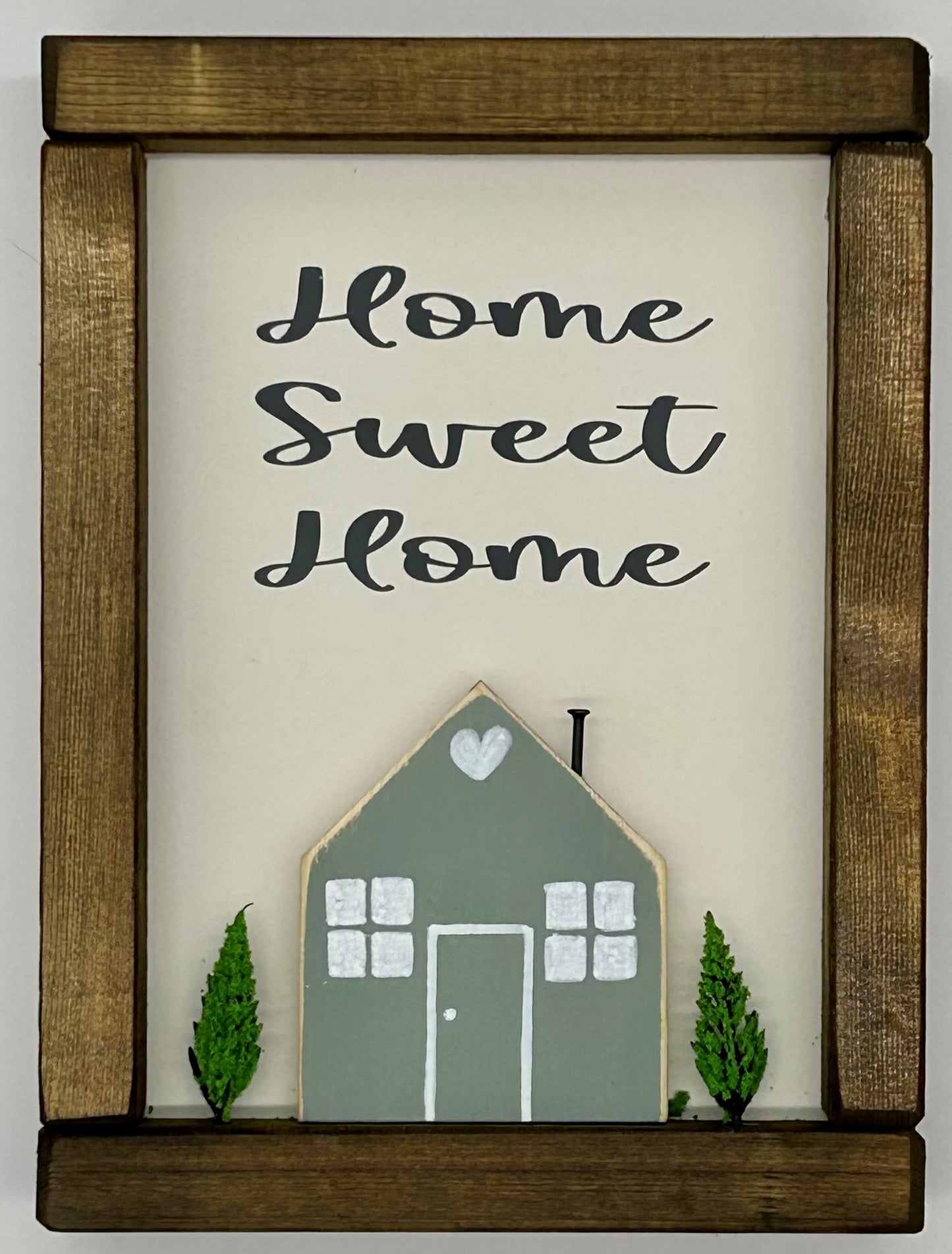 Home Sweet Home Hand Painted Wall Hanging MDF sign with 3D house
