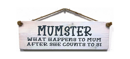 MUMSTER. What happens to Mum after she counts to 3!