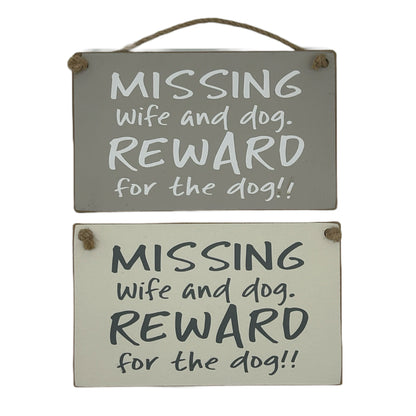 MISSING, wife and dog, reward for the dog!