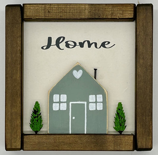 3d Home Wall Hanging Pine Framed Sign Hand made