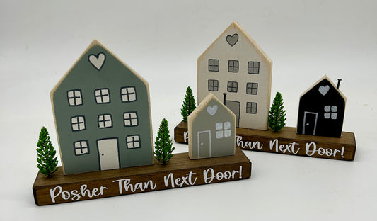 Posher than Next Door Large Double House Free-Standing Ornament